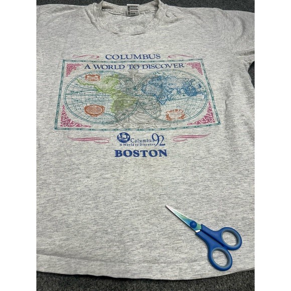Vintage 90's 1992 Columbus World Of Discovery Single Stitch T-Shirt Size Large - Picture 2 of 9